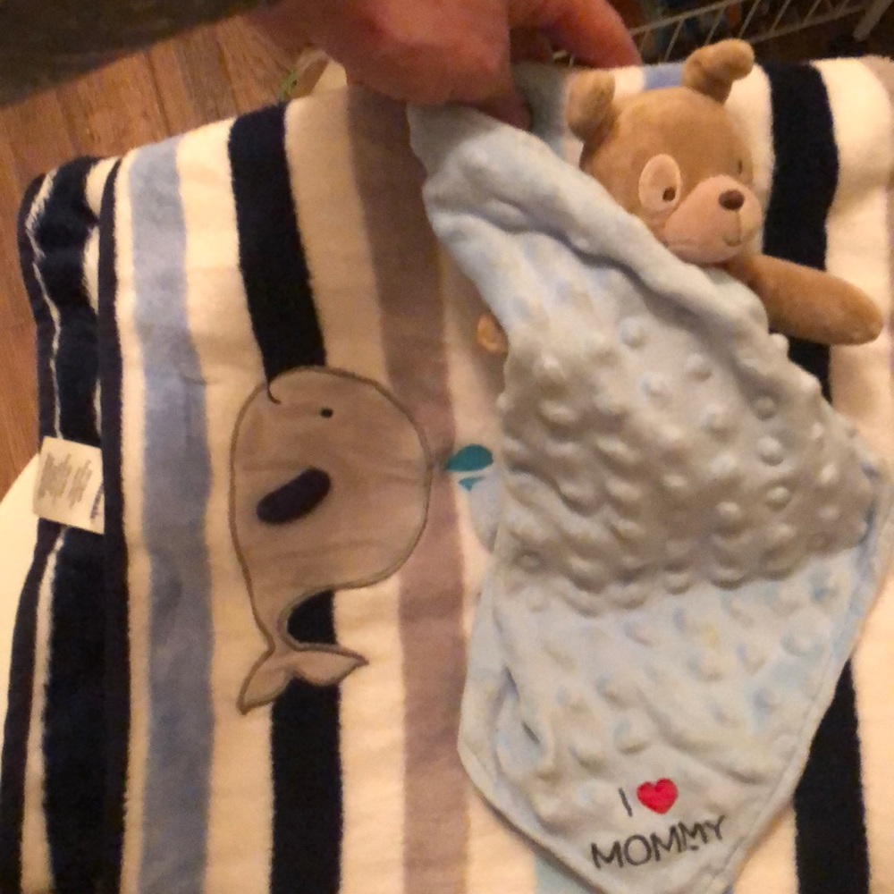 Baby blanket and teddy bear